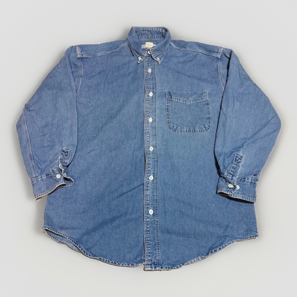 Banana Republic Denim Shirt Medium Vintage Blue Cotton Button Down Long Sleeve